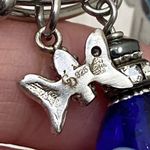 Silver Evil Eye Hamsa Charm Bangle Bracelet Photo 5