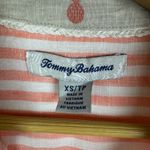 Tommy Bahama Tommy‎ Bahama Linen Ocean Surf Stripe Shirt Size XS Passion Peach Button Down Photo 4