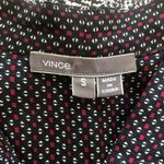 Vince  Silk Button Down Black White Red Long Sleeve Shirt Women's Size S Photo 6