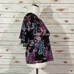 Amanda Uprichard  Floral One Shoulder Top - Black Multi - P(XS) Photo 12