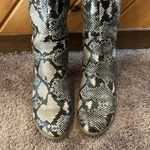 Universal Threads Universal thread gray black snake skin wide calf knee high heeled boots Photo 7