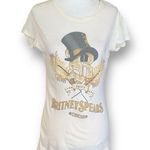 Y2K Brittney Spears Circus Concey Tour Cream Graphic Print Baby Tee Scoop Neck Black Size M Photo 0