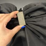 Forever 21 Black Velvet Satin Bow Rhinestone Mini Dress Photo 4