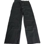 Everlane  The Way-High Straight Leg Raw Hem Jeans Coal Black Size 27 Long Photo 0