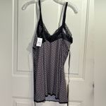 Cato Sleepwear Nightie Chemise Small Black Pink Lace Trim Floral Geometric Print Photo 2