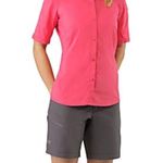 Arc’teryx Fernie Short Sleeve Nylon Snap Front Shirt in Pink Outdoors Hiking Photo 1