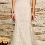 Boutique White Satin And Lace Prom Dress  Photo 3