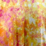 Isaac Mizrahi 🦋 Issac Mizrahi Pink Orange Tie Dye Printed Knit Cardigan Large Duster Photo 4