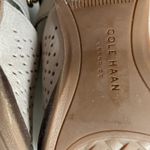 Cole Haan  Gray Perforated Peep Toe Booties Heels Women 7.5B Cutout Photo 6