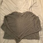 Forever 21 Distressed Gray Crop Long Sleeve Top Photo 2