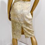 Anne Klein  Women's Beige Tan Satin Silk Blend Back Slit Pencil Skirt Size 8 Photo 2