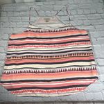 Loft  Outlet Sleeveless Tank Top Blouse striped coral pink blue Women’s size XL Photo 0