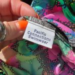 Vintage 90s Pacific Connections neon tropical hibiscus one piece swimsuit Black Size L Photo 3