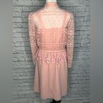 Vintage SAMAX pink lace midi dress with lace over jacket Size M Photo 7