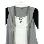 Relaxed Streetwear Mock Cardigan Top M – Preppy Casual Monochrome Contrast Size M Photo 5