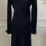St. John Vintage 70s  2pc Pleated Skirt Suit Set Santana Knit Black  4 Photo 1