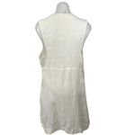Free People  Women's White Sleeveless Plunge Neck Mini Beach Shift Dress Size M Photo 2