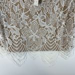 EXPRESS  Women's Floral Scalloped Lace Cropped Blouse Size Large NWT Romantic Photo 2