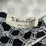 Vintage 60s Needle Craft Graphic Maxi Dress Black White Print Long Sleeve Bow Size XS Photo 4