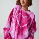 Urban Outfitters  Pink Heart Sweatshirt Tie-Dye Photo 0