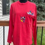 Disney Vtg 90s Mickey Mouse Minnie Embroidered Pocket Long Sleeve Shirt Medium Photo 0