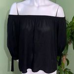 Active USA  Black Off-Shoulder Blouse Photo 0
