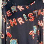 Holiday Christmas cookie gingerbread man candy cane tree festive shift dress Black Size L Photo 3