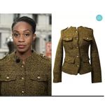 Michael Kors | 2 | Women's Bouclé Military Tweed Wool Jacket Gold Button Blazer Photo 1