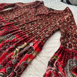 Melissa Paige Boho Peasant Tunic Top Red Paisley Print Long Sleeve Size M Photo 9