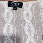 Adrianna Papell ADRIANNA PAPEL BOUTIQUE 100% Silk White Ivory Beaded Embroidered Cardigan Large Photo 3