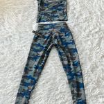 Catherine Malandrino  Women’s 2 piece set leggings & tank top in blue Camo Medium Photo 11