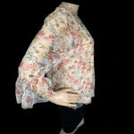 Angie Cottage Floral Blouse Pink Top Lace Bell Sleeve Blouse Women’s Small Shirt Photo 5