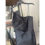 AMUR Hallie Satin Ruffle Mini Dress Black Womens Size 0 Photo 4