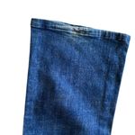 Frankie B vintage y2k Low Rise Flare Jeans Cream Leather Studded Back Pockets Blue Size 27 Photo 6