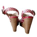 Frye Corrina Whipstich Platform Wedges Leather Peep Toe Braided Sandals 5 in Photo 3