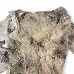 ZARA  Womens Gray Snake Print V Neck Ruffle Blouse 3/4 Sleeves Sheer Boho Fairy 🐍 Photo 11