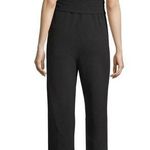 Derek Heart Black Jumpsuit Women’s Size M Side White Stripe Belted Sleeves Photo 1
