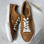 Frye Kira Distressed Branded Leather Low Top Sneakers Sz 10 Photo 11