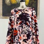 Nine West  Womens Pink Purple Floral Long Sleeve Shift Dress Size 12 Photo 1