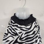 John Paul Richard  Zebra Print Sleeveless Blouse Black White Mock Neck Sz Small Photo 5