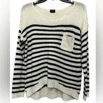 FATE. Striped Loose Knit Sweater Size Small Front Pocket Nautical Coastal Photo 0