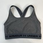 Under Armour Sz S Sports Bra Printed Double Layer Heatgear Scoop Neck Cross Back Photo 3