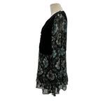 ZARA Dress Floral Printed with Black Vest Velvet Layered Long Sleeve Size Small Photo 6