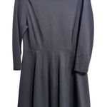 Kate Spade New York Black Boat Neck Long Sleeve Pleated Fit Flare Dres Larges Size L Photo 0