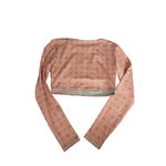 ISA & ANA Floral Long Sleeve Rash Guard Workout Crop Top Size Small Orange Photo 4