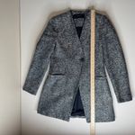 ZARA  Basic‎ Collection Textured Knit Tweed Blazer Jacket Medium Blue Office Chic Photo 7