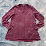 Jones New York Heathered Fuchsia Gray Long Sleeve Top Women's Medium Photo 0