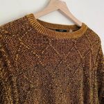 T Tahari Women’s Crewneck Knit Sweater in Mustard Yellow and Black Size Medium Photo 2