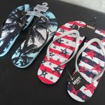 New Womens 2 Patriotic/Palm Tree Flip Photo 3