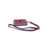 New Beaded Dog Pawsome Mom Wrist Companion Coin Bag Wallet Clutch Key Chain Purple Photo 1